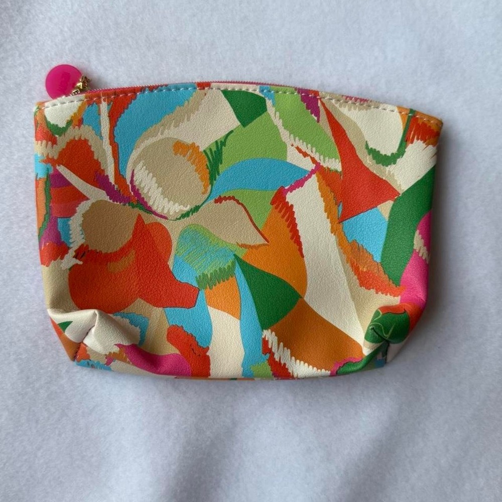 Ipsy‎ Colorful Abstract Print Makeup Bag Cosmetic Pouch Zip Clutch Y2K